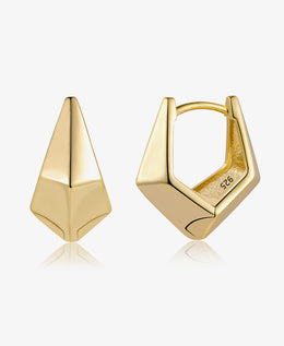 Chunky Diamond-Cut Huggie Hoop