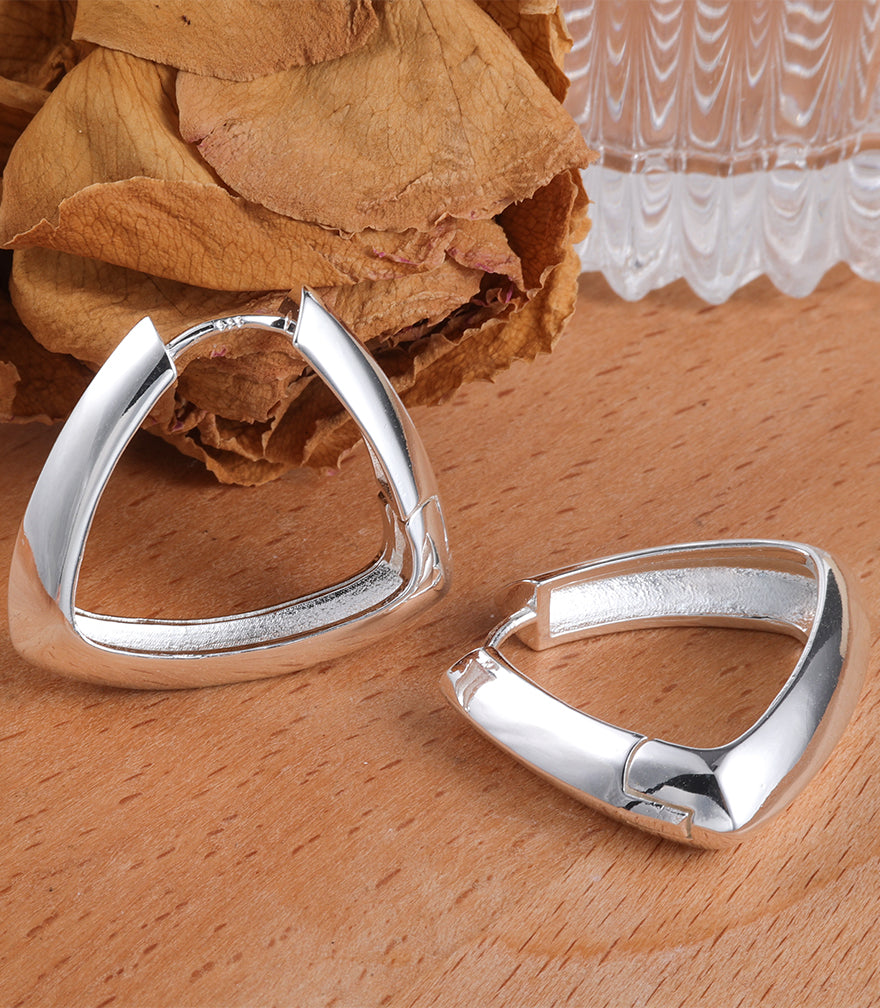 Triangle Geo Huggie Hoop Earrings