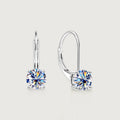 Solitaire Moissanite Leverback Drop Earrings