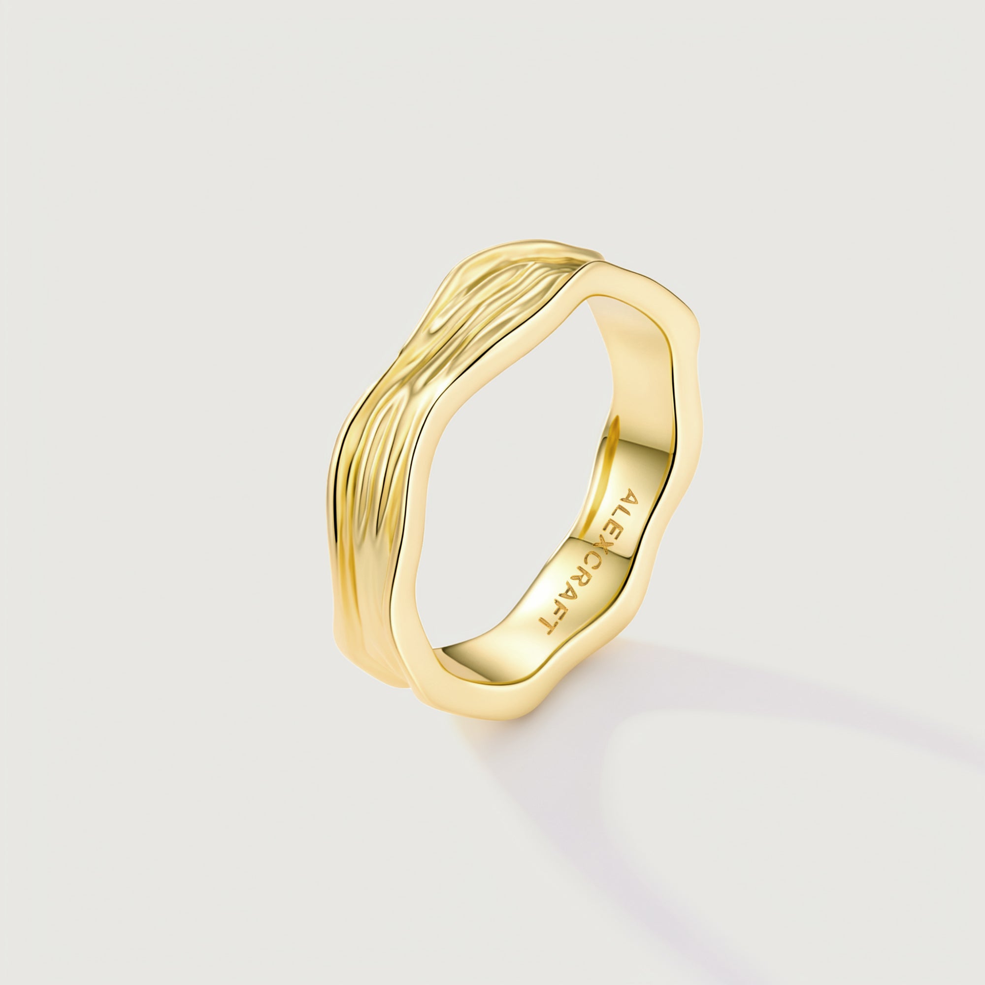 Flowline Wide Textured Band Ring