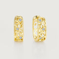 Linework U-Shaped Scroll Huggie Hoop Earrings