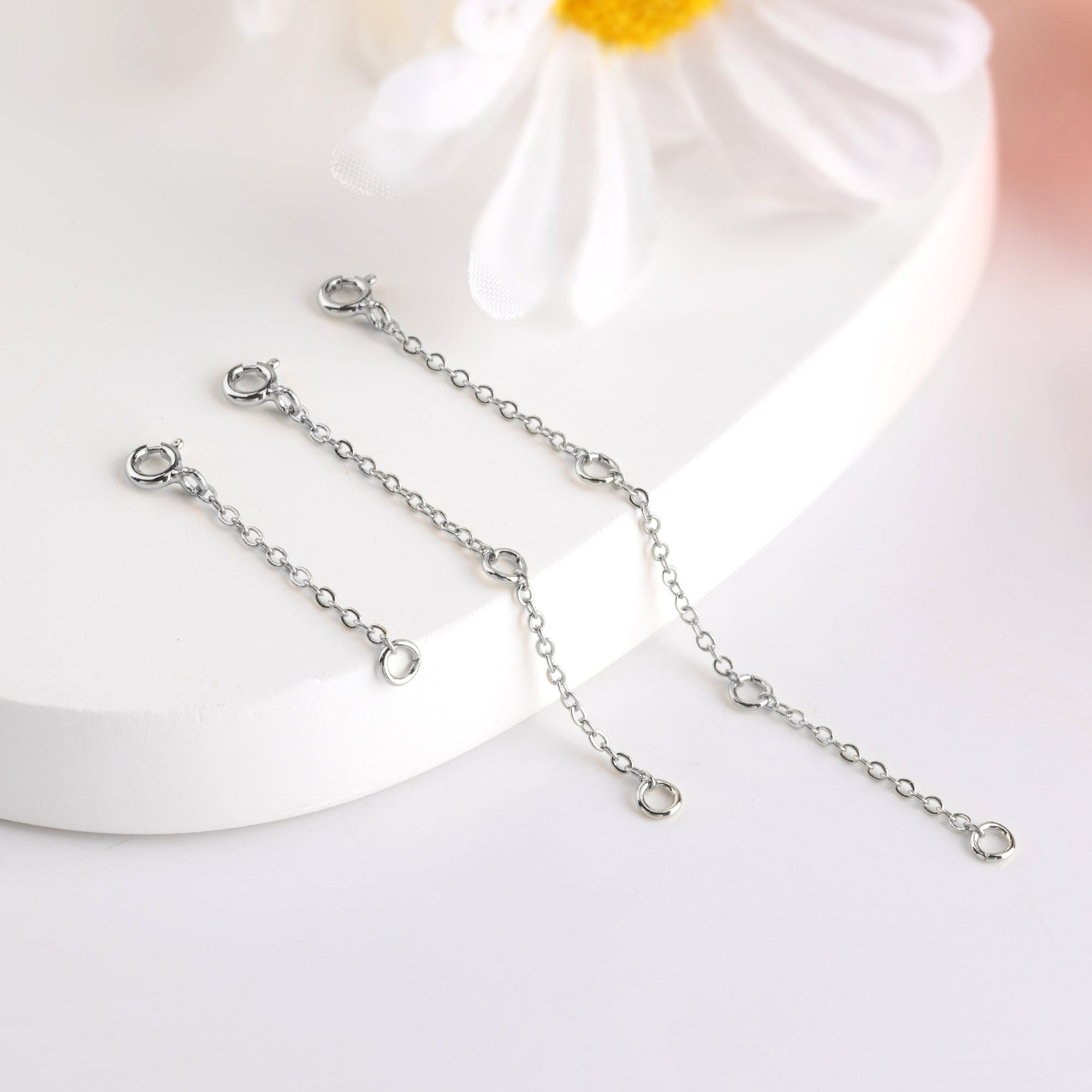 Flat Cross Chain Necklace Extender Set - 1, 2 & 3 Inch