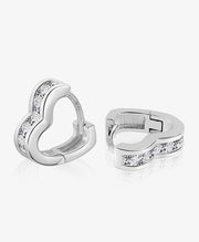 Heart CZ Hoops
