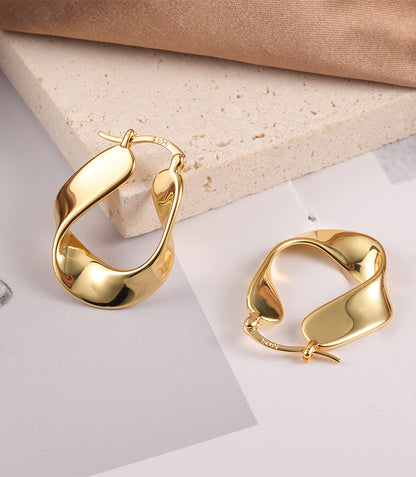 Geometric Twisted Hoop Earrings