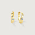 Gold plated moissanite fluid hoop earrings