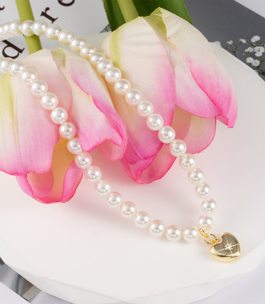 Freshwater Pearl Heart Pendant Necklace