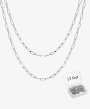 Silver Paperclip Chain Roll for Handmade Jewelry