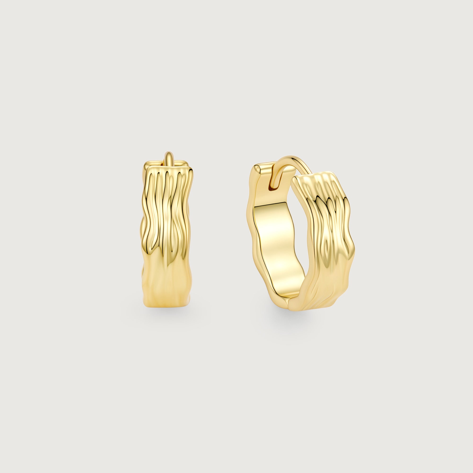 Flowline Textured Huggie Hoop Earrings