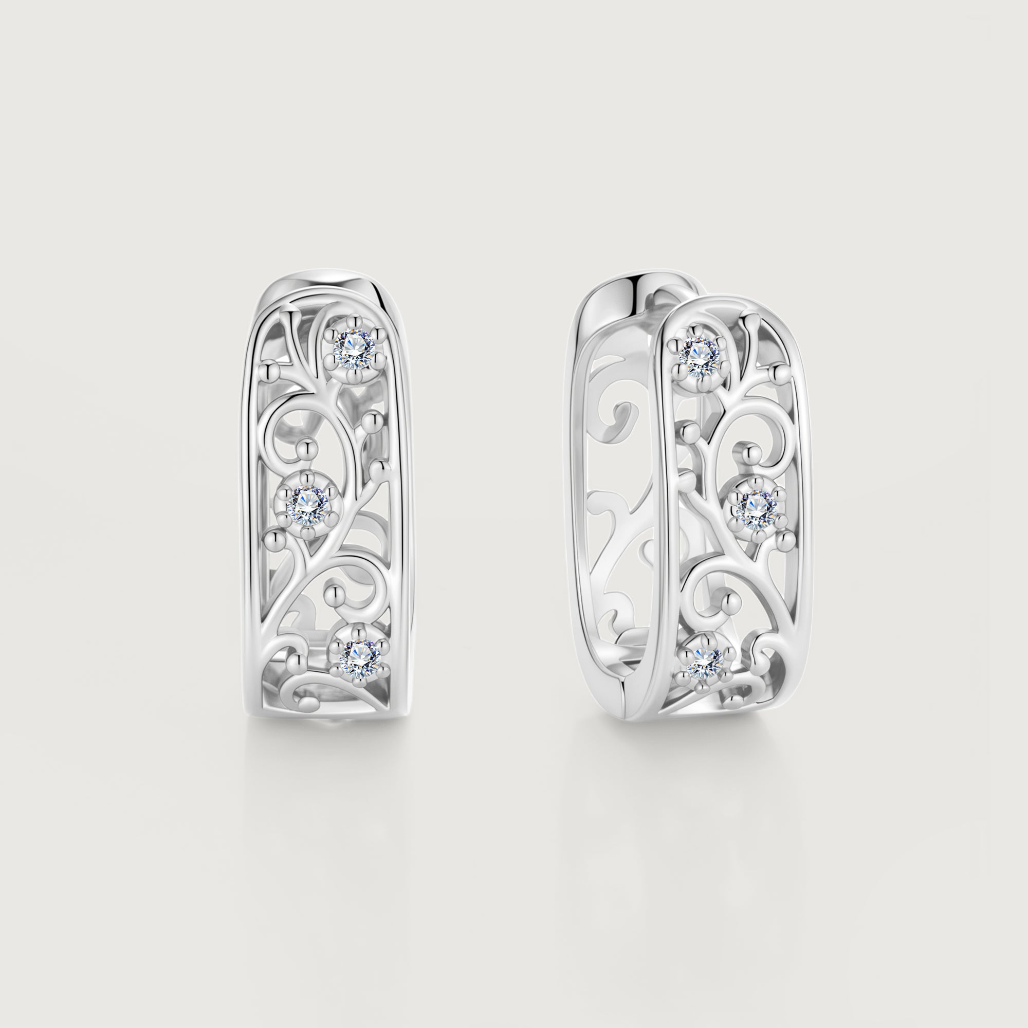 Linework U-Shaped Scroll Huggie Hoop Earrings