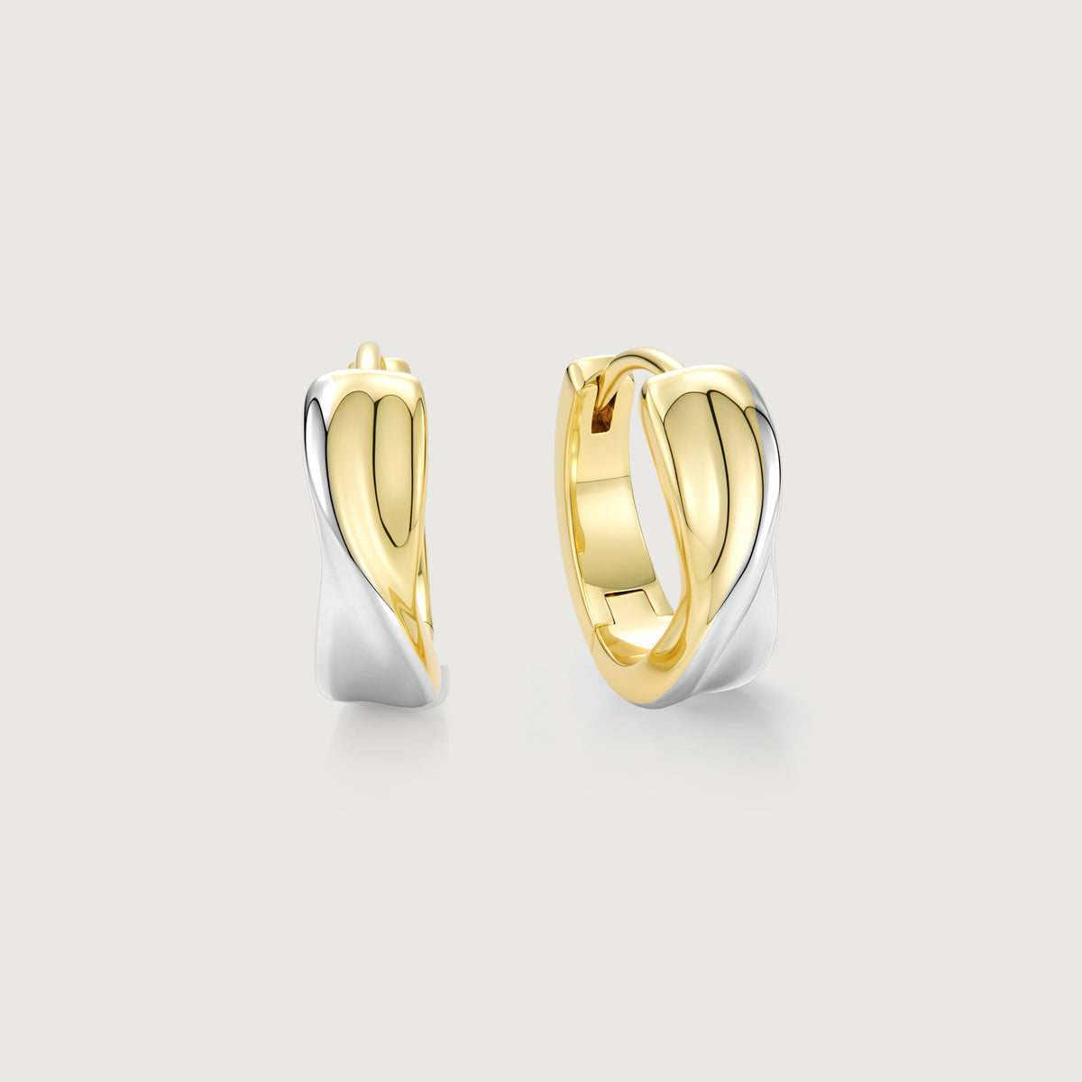 Flowline Two-Tone Sculpted Hoop Earrings ALE0036