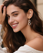 Double Open Circle Drop Earrings