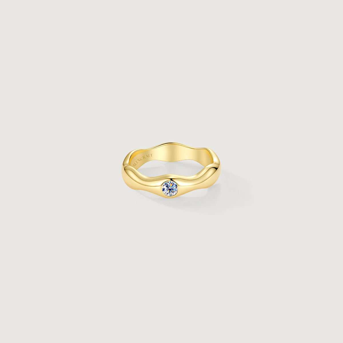 Flowline Soft Ripple Stackable Band Ring ALR0036