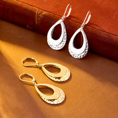 Hammered Layer Drop Earrings