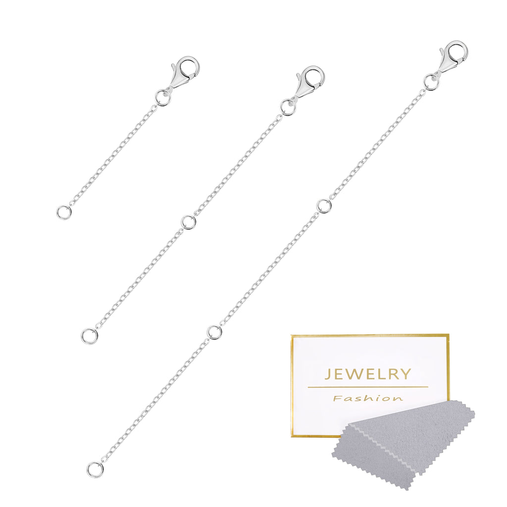 Flat Cross Chain Necklace Extender Set - 2, 4 & 6 Inch
