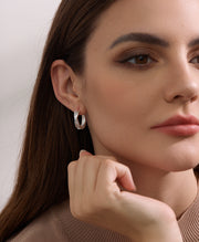 Stunning CZ Paved Huggie Hoop