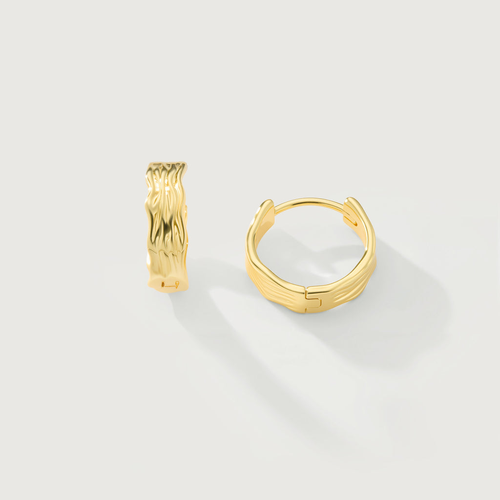 Flowline Textured Huggie Hoop Earrings