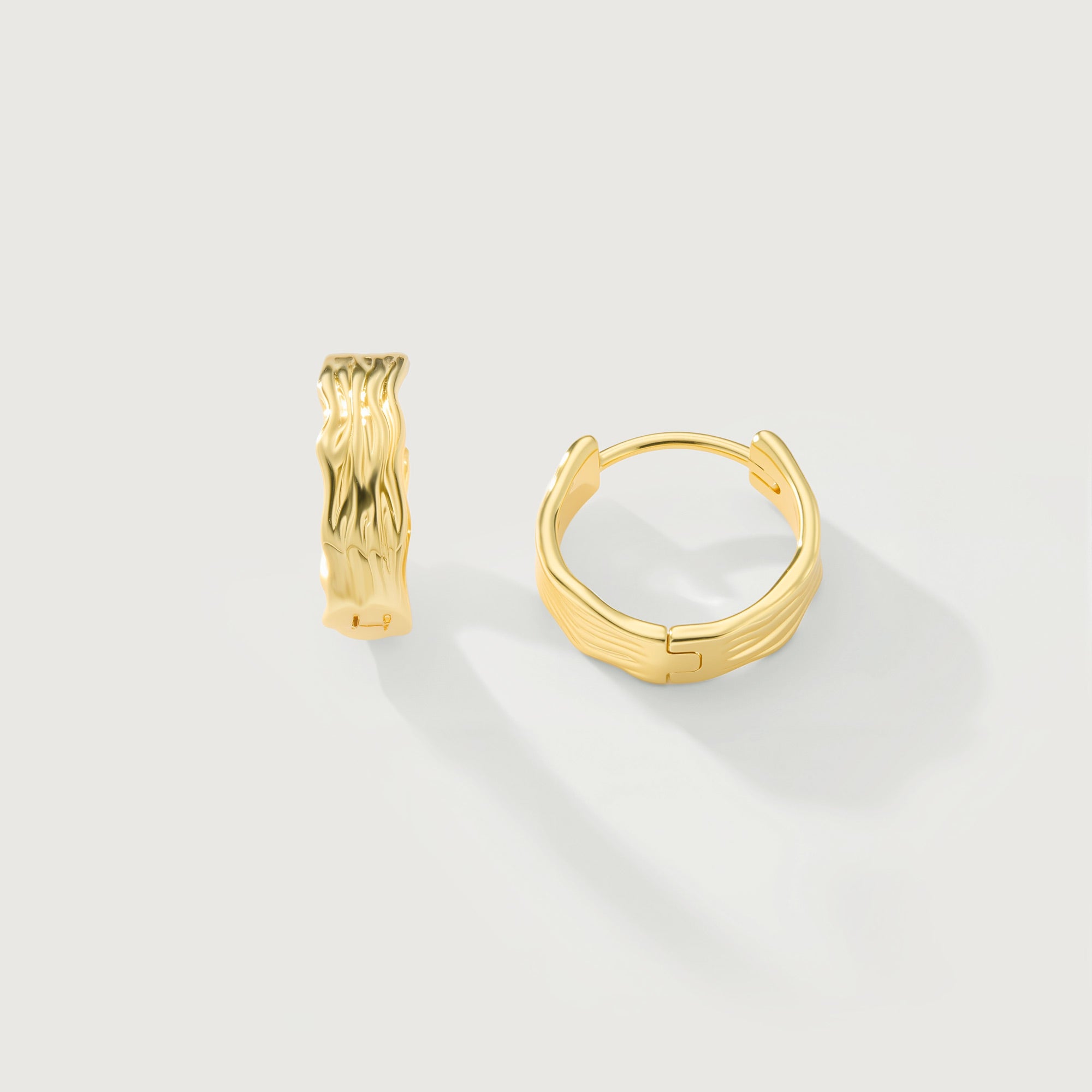 Flowline Textured Huggie Hoop Earrings