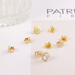 4 Pairs Earring Backs, 14K Gold Plated Earring Backs Replacement Hypoallergenic Secure Earring Backs for Droopy Ears Studs Earring