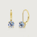 Solitaire Moissanite Leverback Drop Earrings