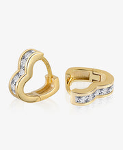 Heart CZ Hoops