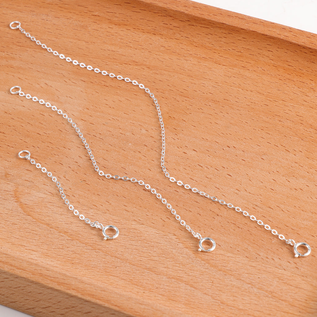 Silver Necklace Extender Chain Set - 2, 4 & 6 Inch