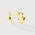 Still Light Sterling Silver Bezel Moissanite Huggie Hoop Earrings