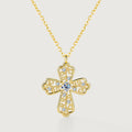 Linework Filigree Cross Pendant Necklace