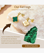 Four-Leaf Clover Charm Stud Earrings