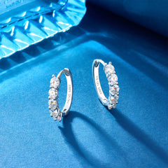 5-Stone Moissanite Huggie Hoop Earrings