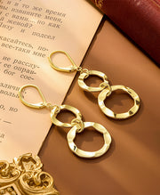 Double Open Circle Drop Earrings