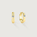 Flowline Ripple Moissanite Huggie Hoop Earrings