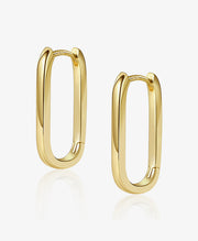 Geometric Rectangle Hoop Earrings