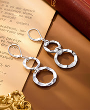 Double Open Circle Drop Earrings