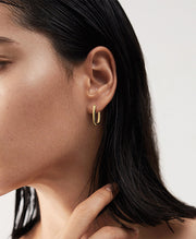 Geometric Rectangle Hoop Earrings