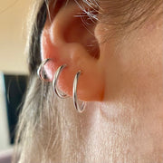 Alexcraft Small Huggie Hoop Earrings for Women 925 Sterling Silver Plated Hypoallergenic Cartilage Huggie Hoops Earrings for Men 3 Pairs