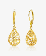 Teardrop Filigree Drop Earrings