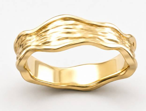 Flowline Wide Textured Band Ring