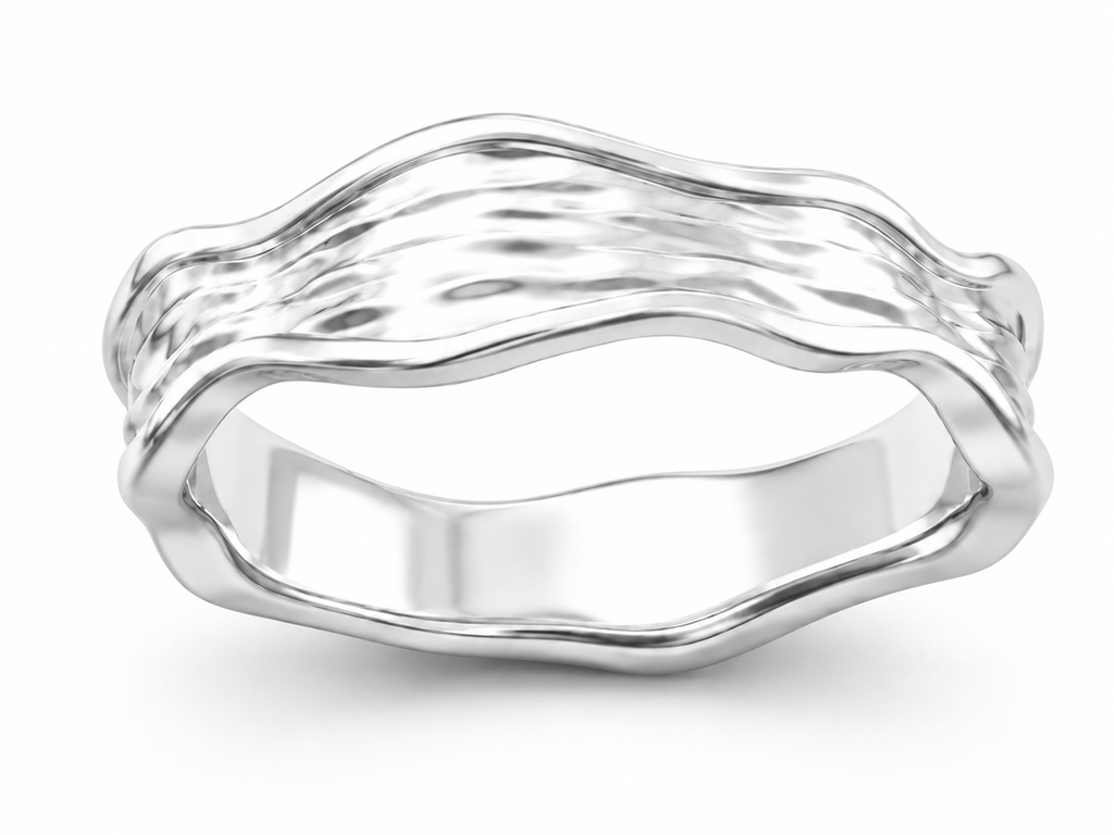 Flowline Wide Textured Band Ring