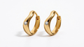 Flowline Bezel Moissanite Fluid Hoop Earrings