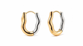 Flowline Two-Tone Wave Hoop Earrings