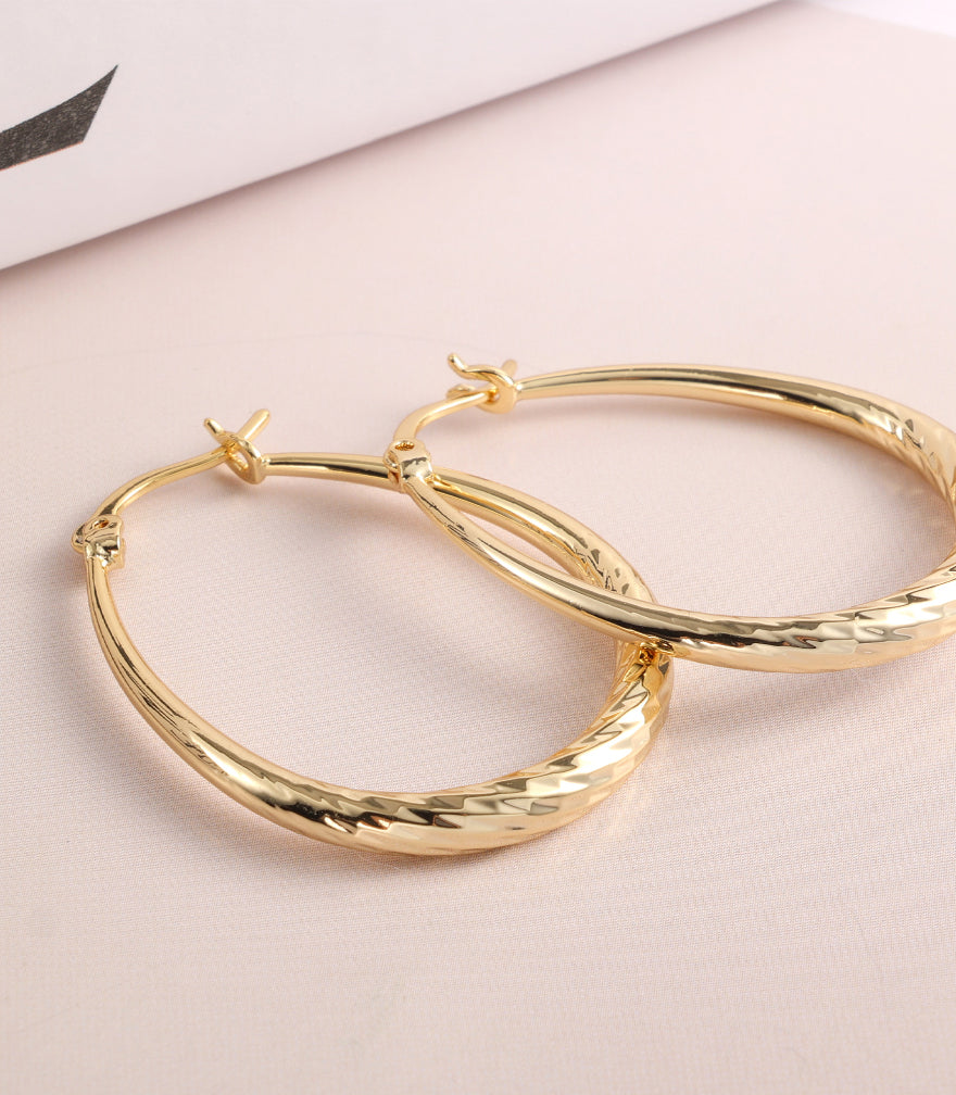 ALEXCRAFT Drop Dangle Oval Twisted Hoop Earrings for Women Girls Gold ...