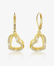 Romantic Layered Heart Drop Earrings