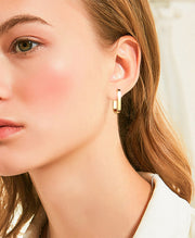 Sleek Oblong Huggie Hoop Earrings