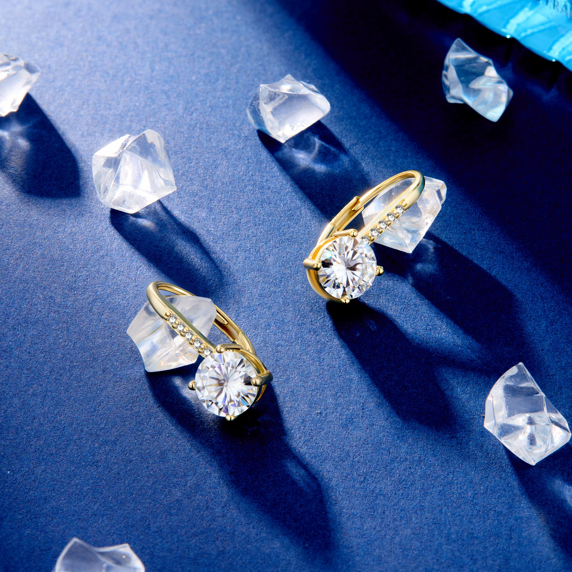 Round Moissanite Leverback Drop Earrings