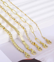 Gold Link Chain Bracelet Set