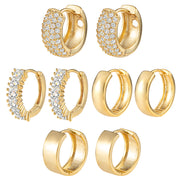 4 PK Small Gold Huggie Hoops