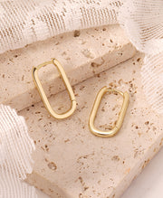 Geometric Rectangle Hoop Earrings