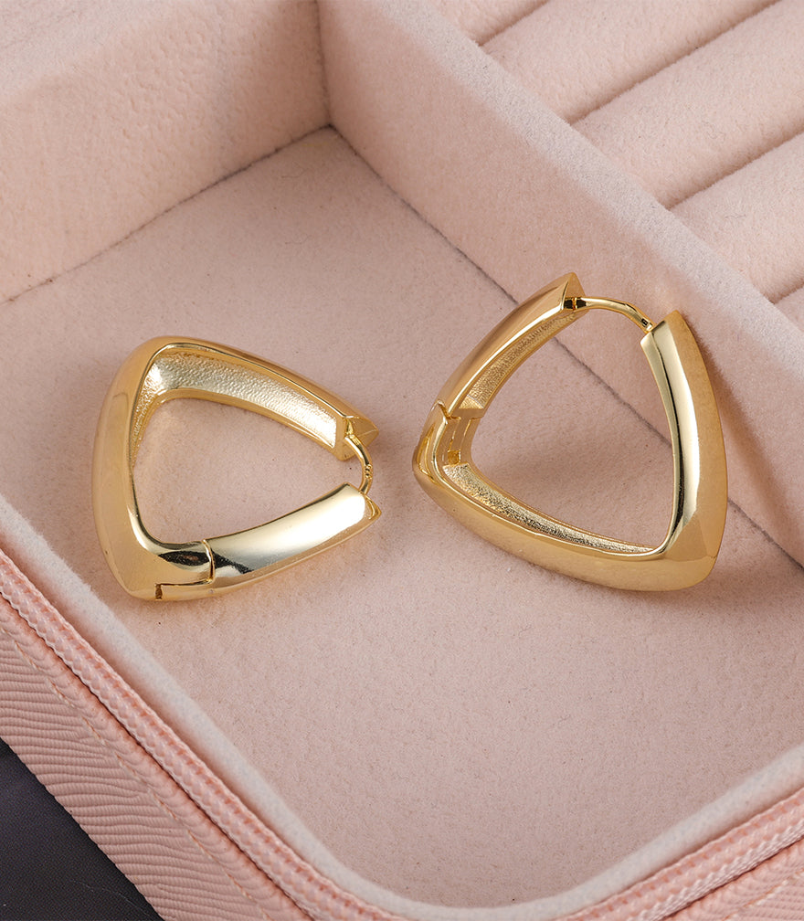 Triangle Geo Huggie Hoop Earrings