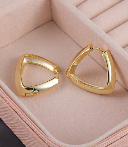 Triangle Geo Huggie Hoop Earrings