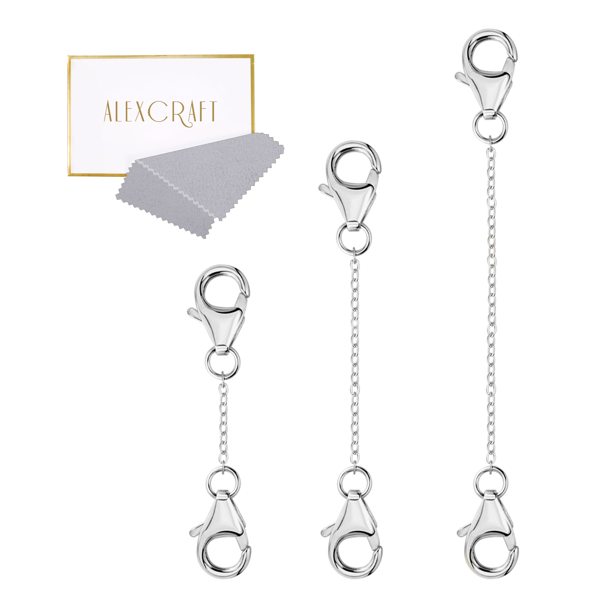 Flat Cross Chain Necklace Extender Set - 1, 2 & 3 Inch